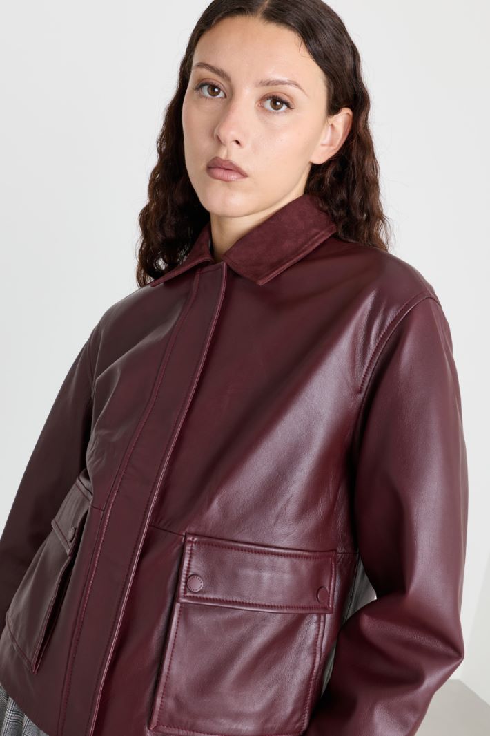 Jacket with concealed press-studs - BORDEAUX - Intrend - 3