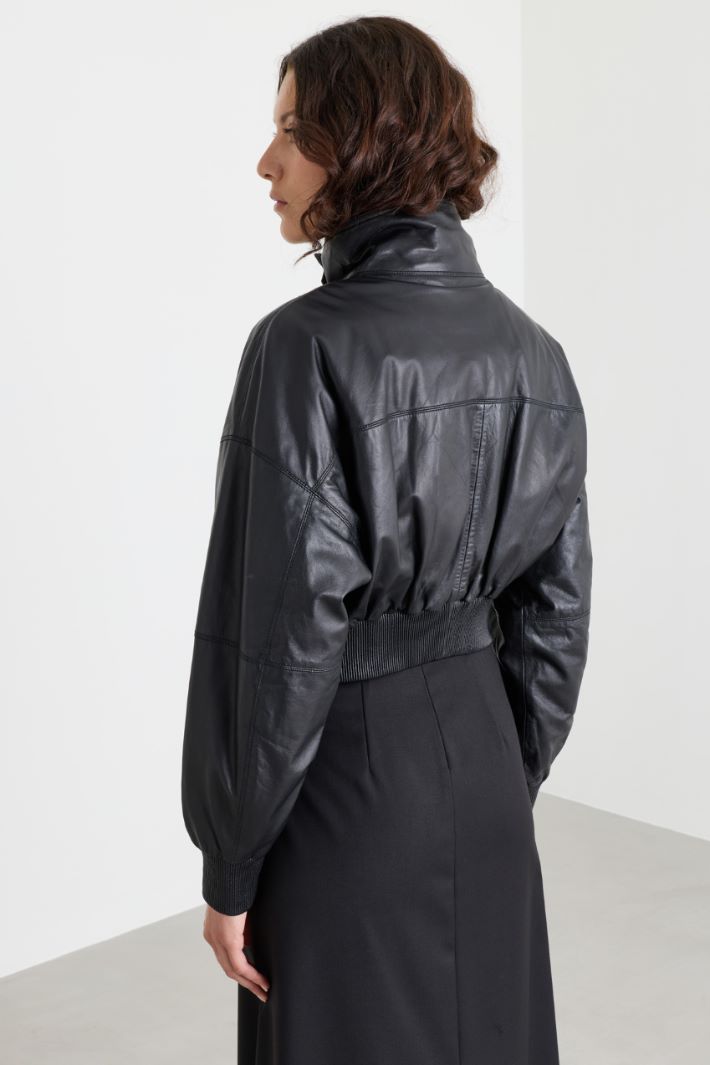 Padded bomber jacket - BLACK - Intrend - 4