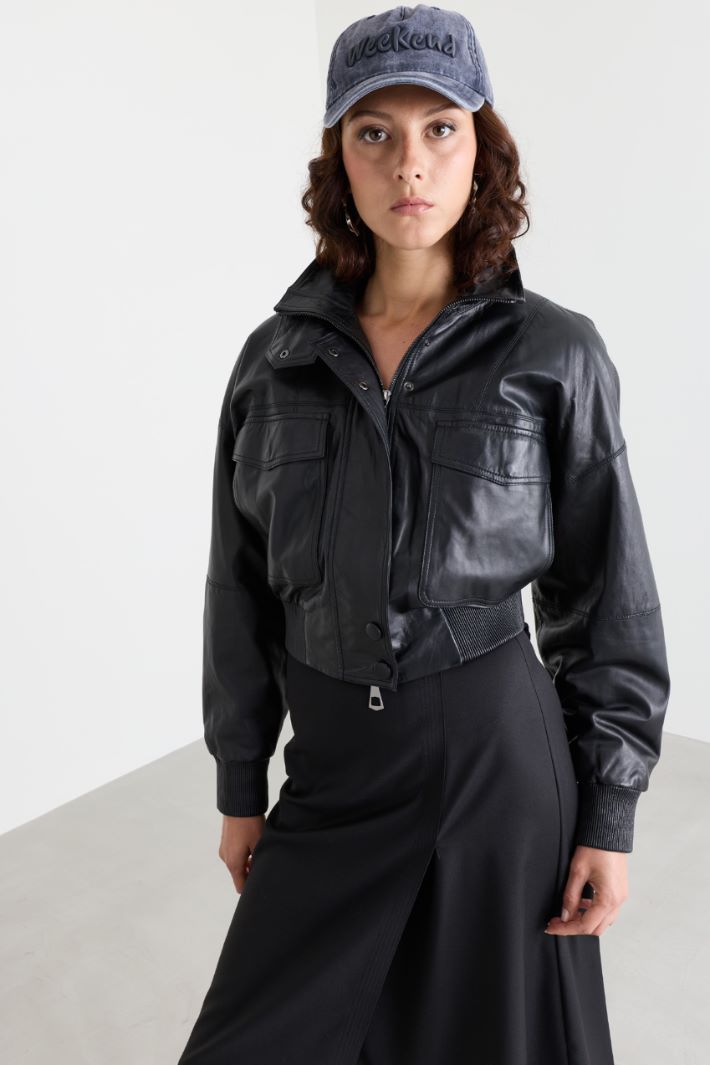 Padded bomber jacket - BLACK - Intrend - 2