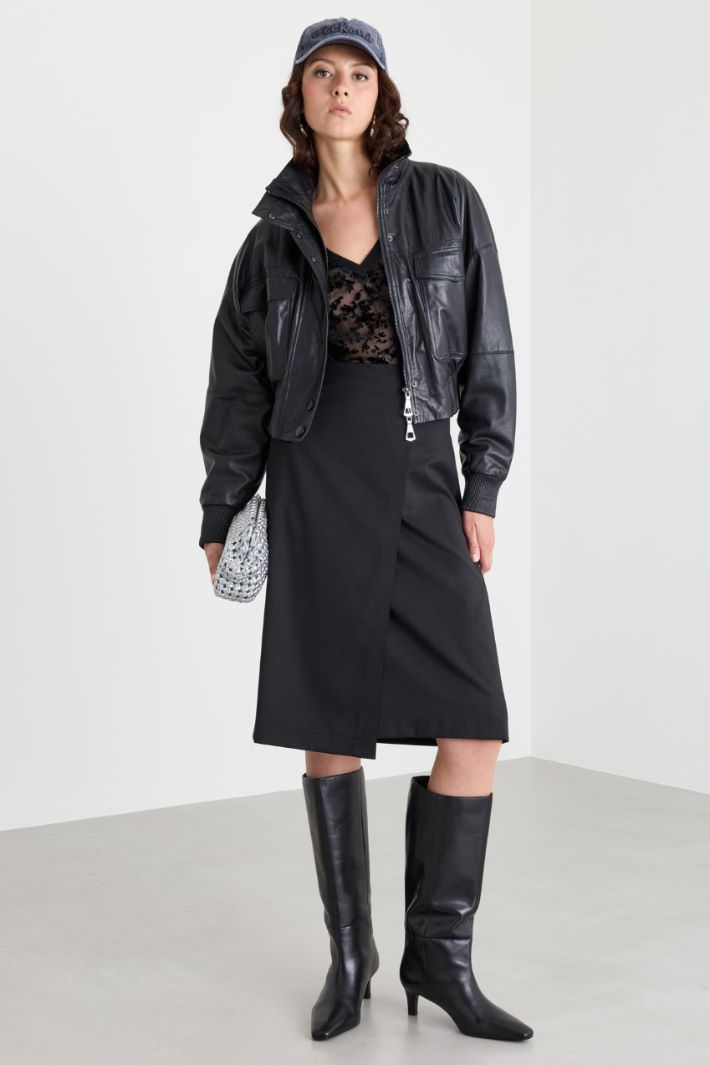 Padded bomber jacket - BLACK - Intrend