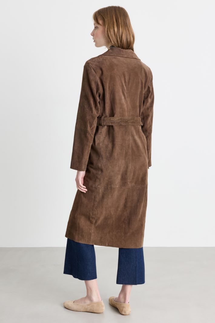 Belted trench coat - BROWN - Intrend - 4