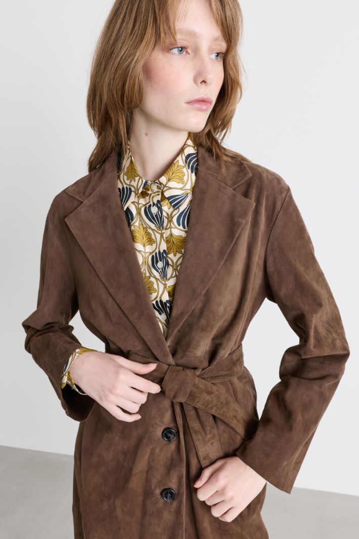 Belted trench coat - BROWN - Intrend - 3