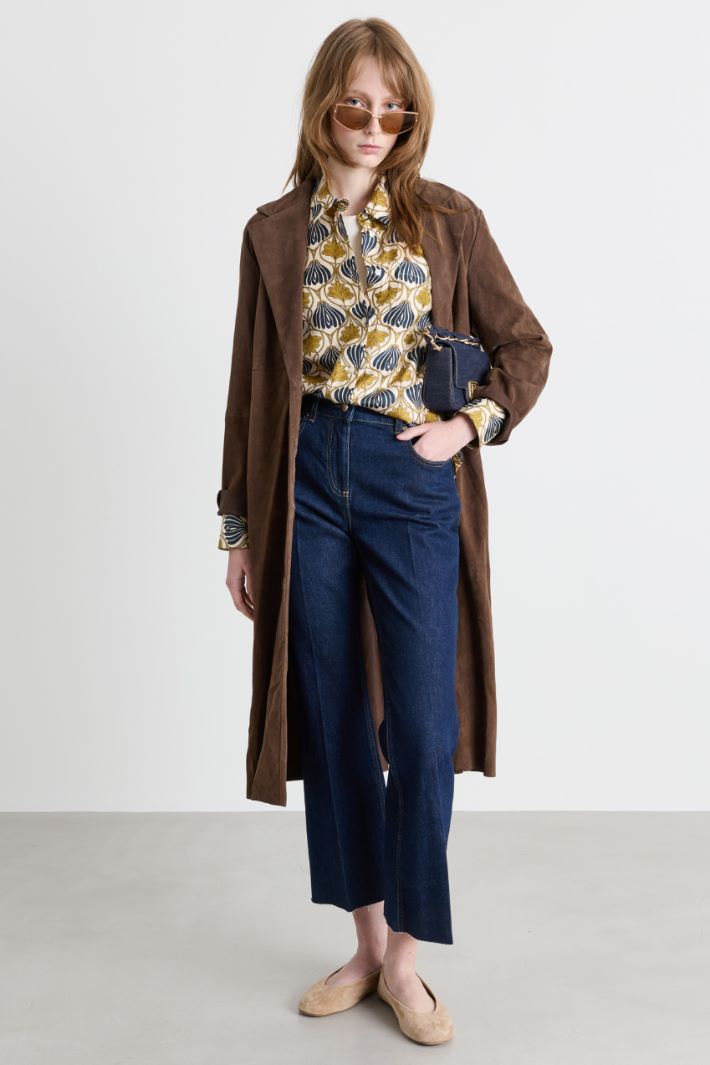 Belted trench coat - BROWN - Intrend