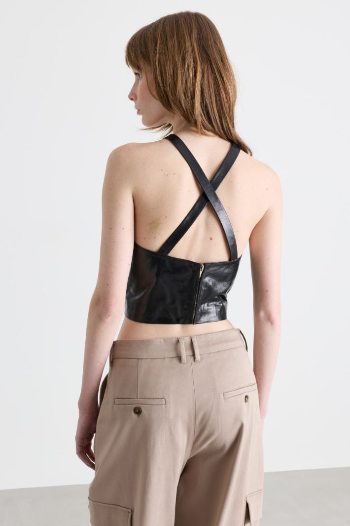 Strappy crossover top - BLACK - Intrend - 4