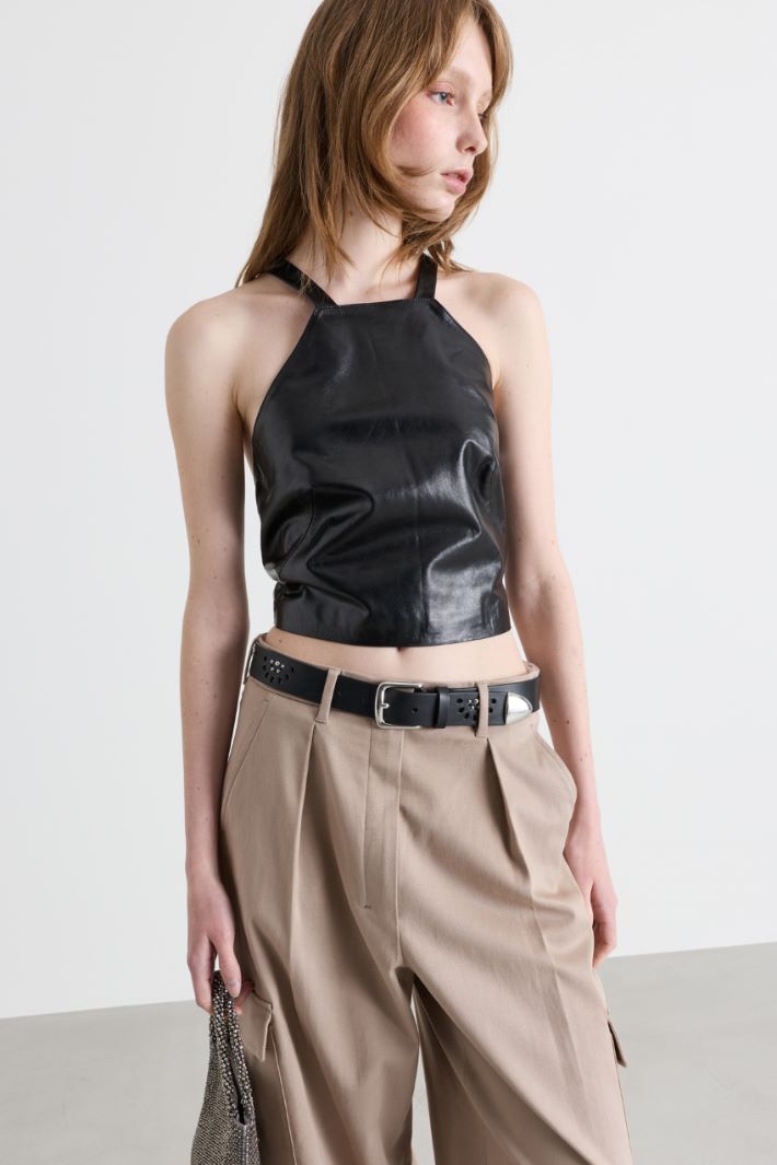 Strappy crossover top - BLACK - Intrend - 2