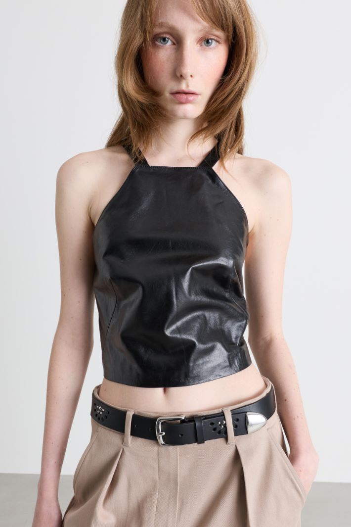 Strappy crossover top - BLACK - Intrend - 3
