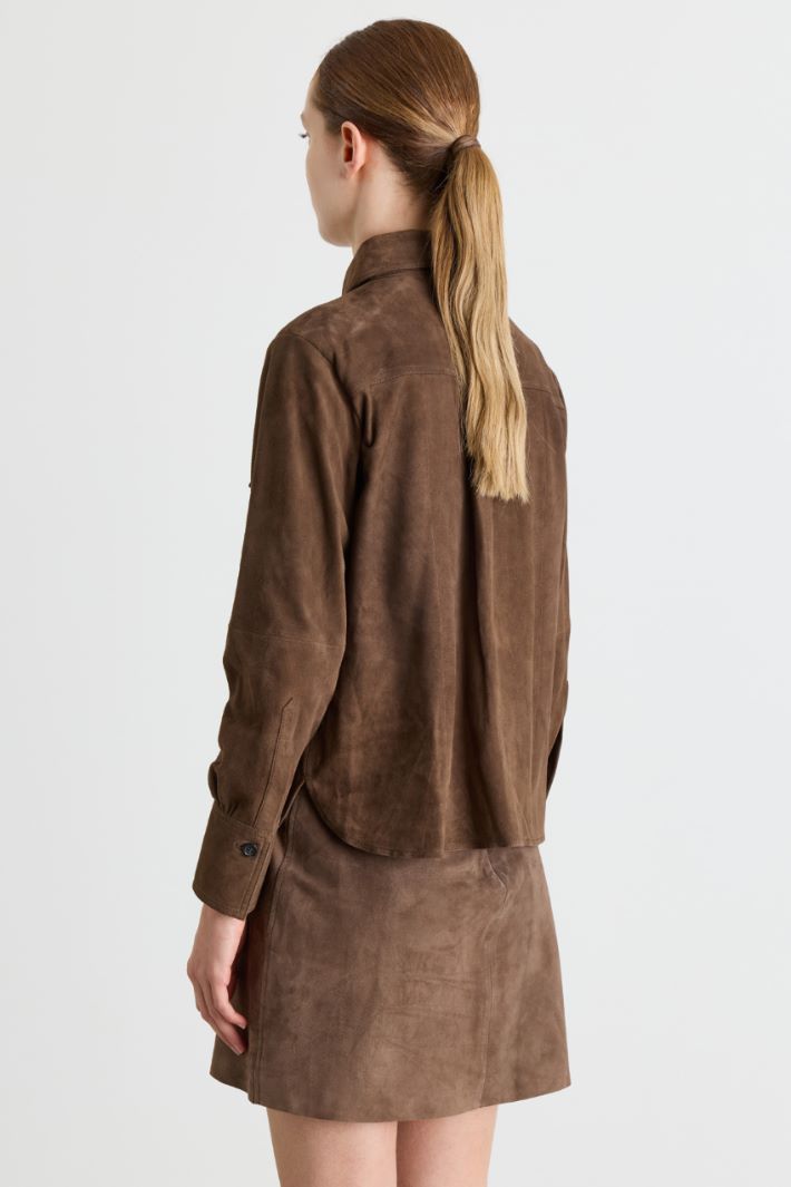 Suede Pocket Shirt - BROWN - Intrend - 4