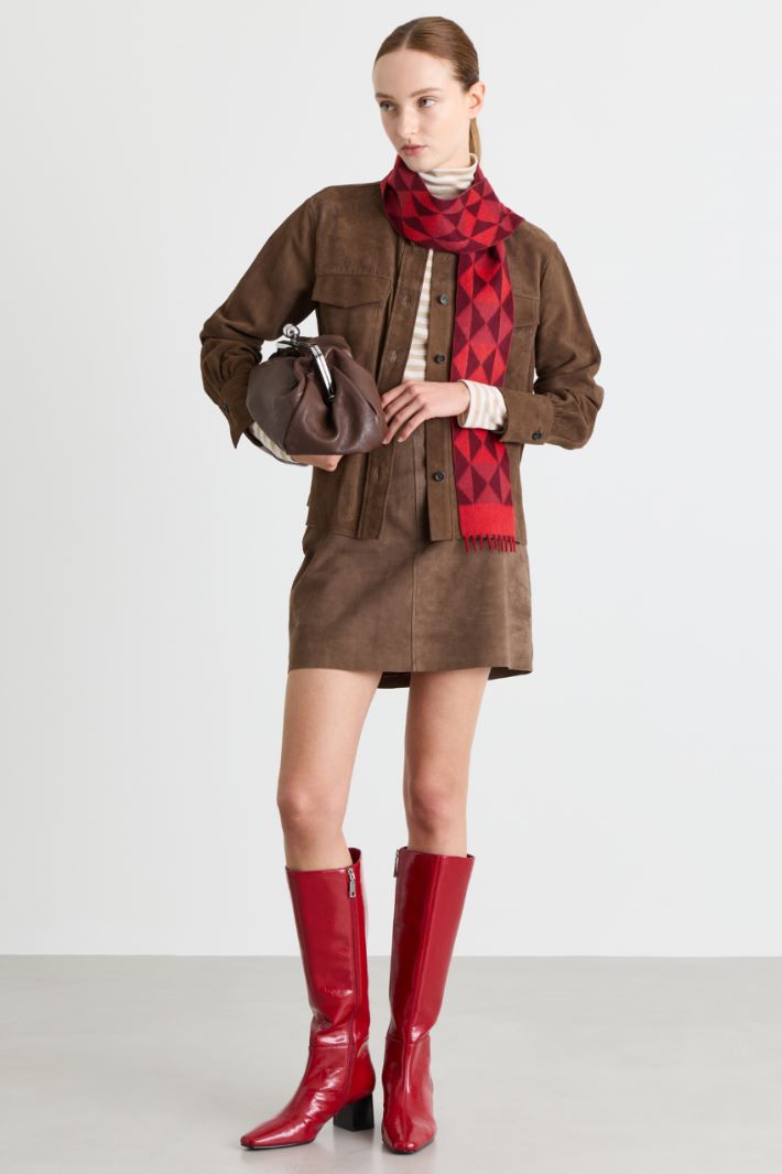 Suede Pocket Shirt - BROWN - Intrend