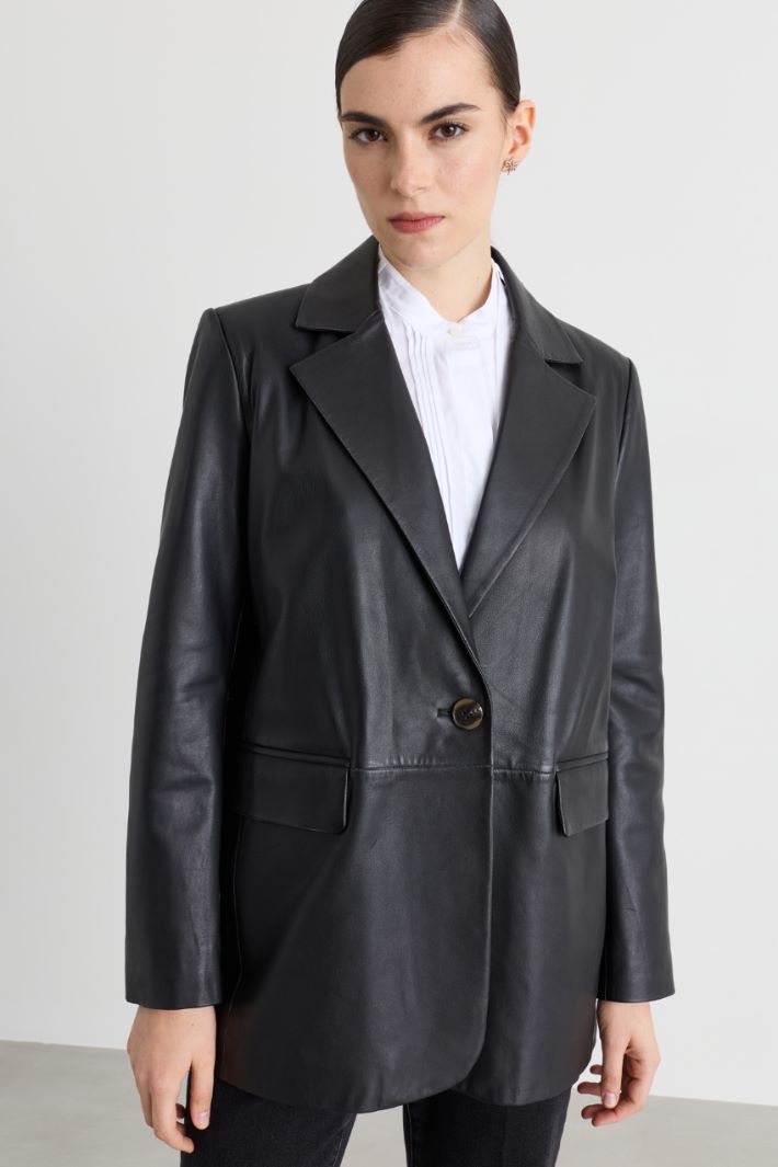 Single-button blazer - BLACK - Intrend - 2