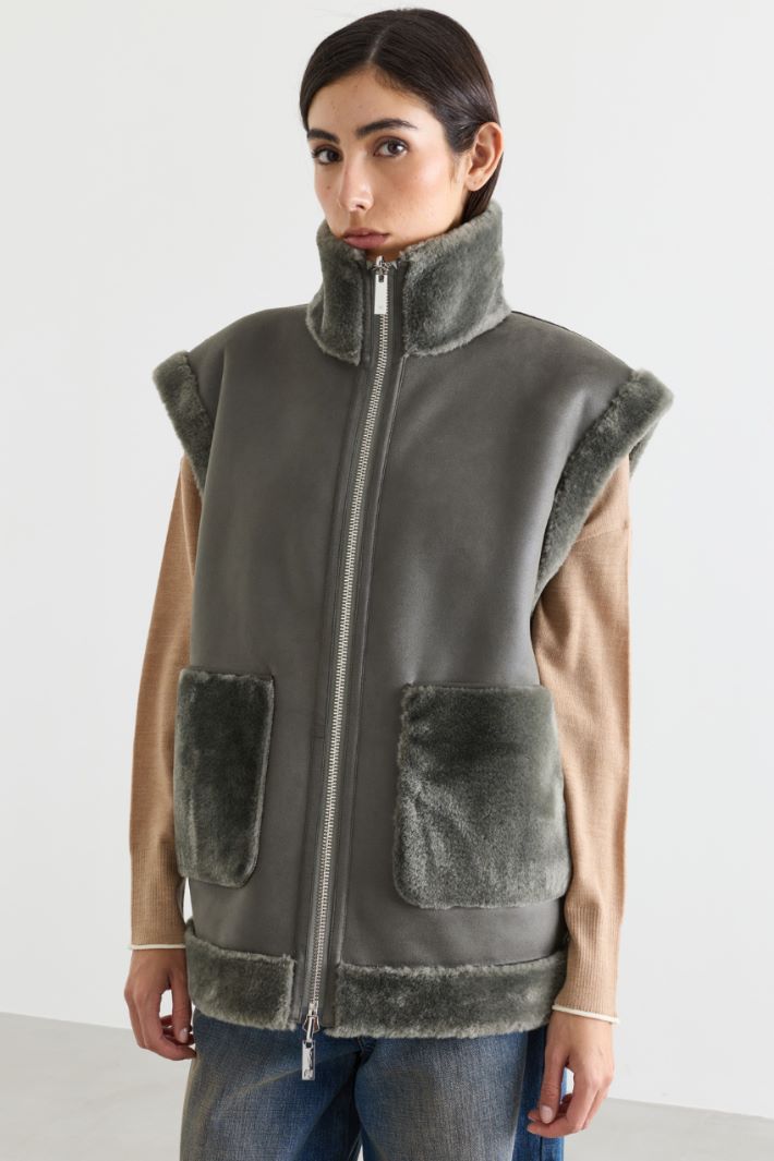 Reversible gilet - GREY - Intrend - 3