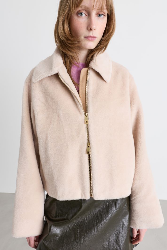 Soft-Touch Wool Jacket - BEIGE - Intrend - 3