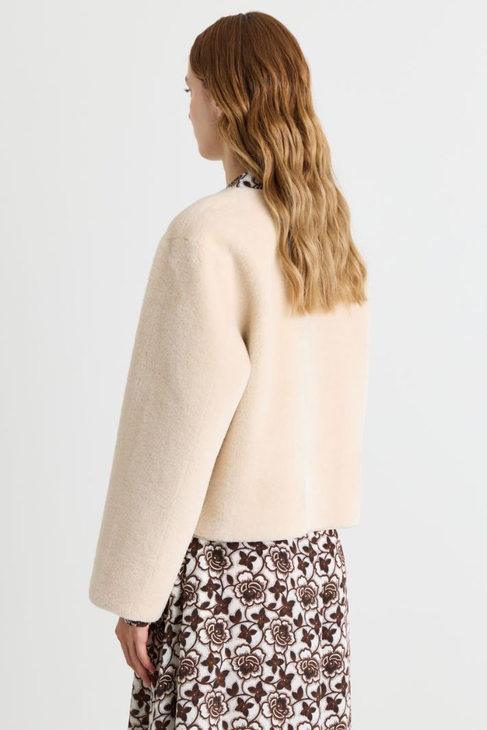 Short Coat with Scarf - BEIGE - Intrend - 4