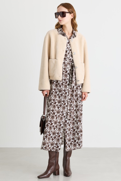Short Coat with Scarf - Intrend