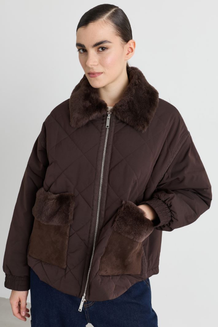 Water-repellent padded jacket - BROWN - Intrend - 2