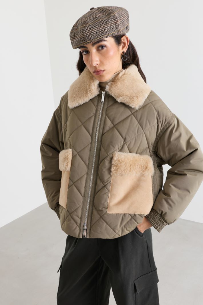 Water-repellent padded jacket - GREEN - Intrend - 2