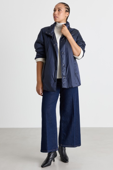 Padded jacket in water-repellent iridescent canvas - Intrend