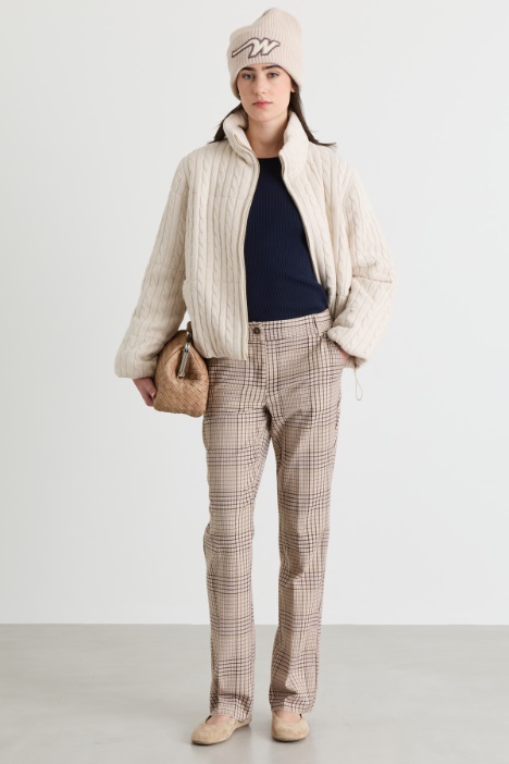 Cable-knit padded jacket - Intrend