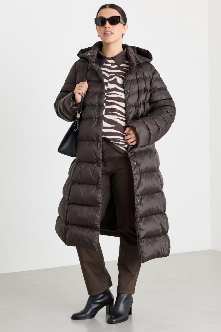 Long Padded Coat - BROWN - Intrend