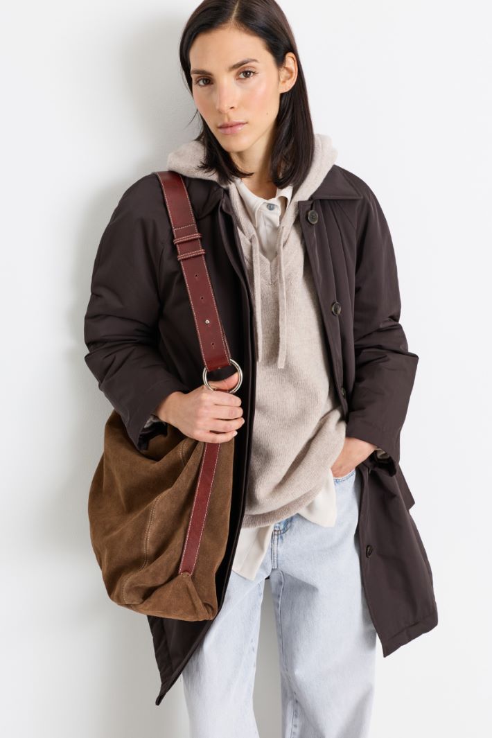 Padded Water-Repellent Trench Coat - BROWN - Intrend - 2
