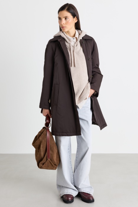 Padded Water-Repellent Trench Coat - Intrend