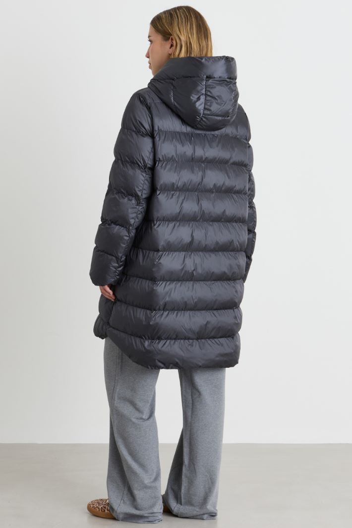 Padded jacket in water-repellent technical canvas - GREY - Intrend - 4