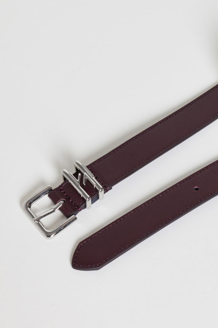 Double-Loop Leather Belt - BORDEAUX - Intrend - 2
