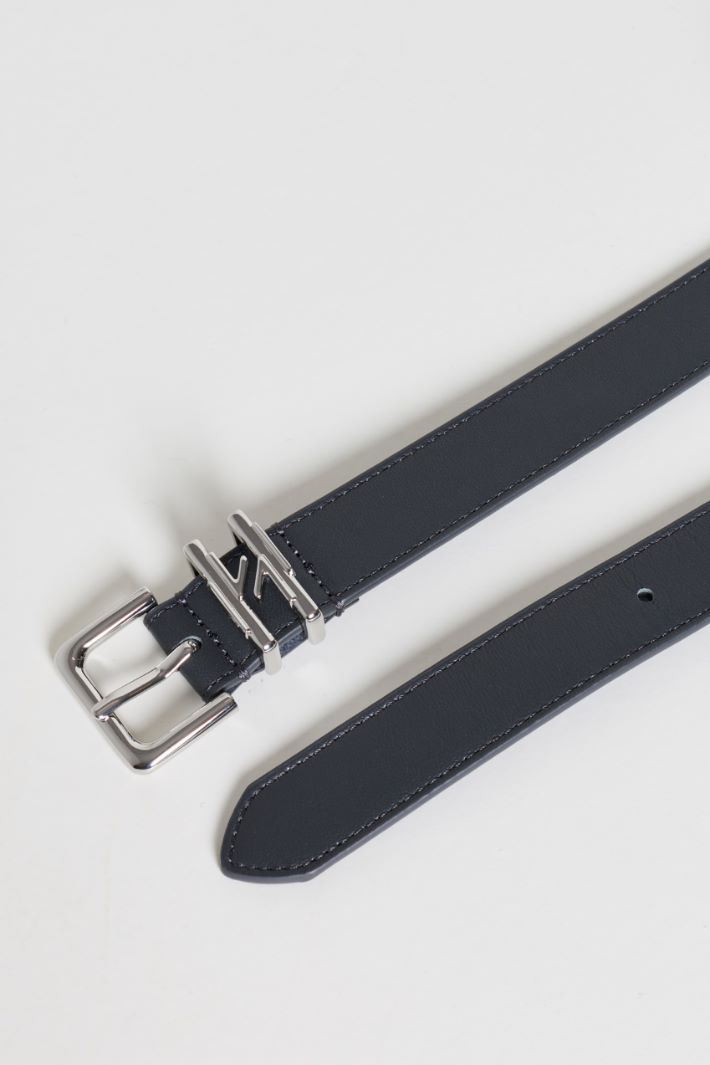 Double-Loop Leather Belt - BLACK - Intrend - 2