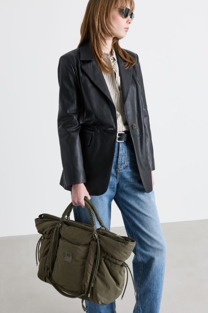 Padded Double-Handle Bag - GREEN - Intrend - 5