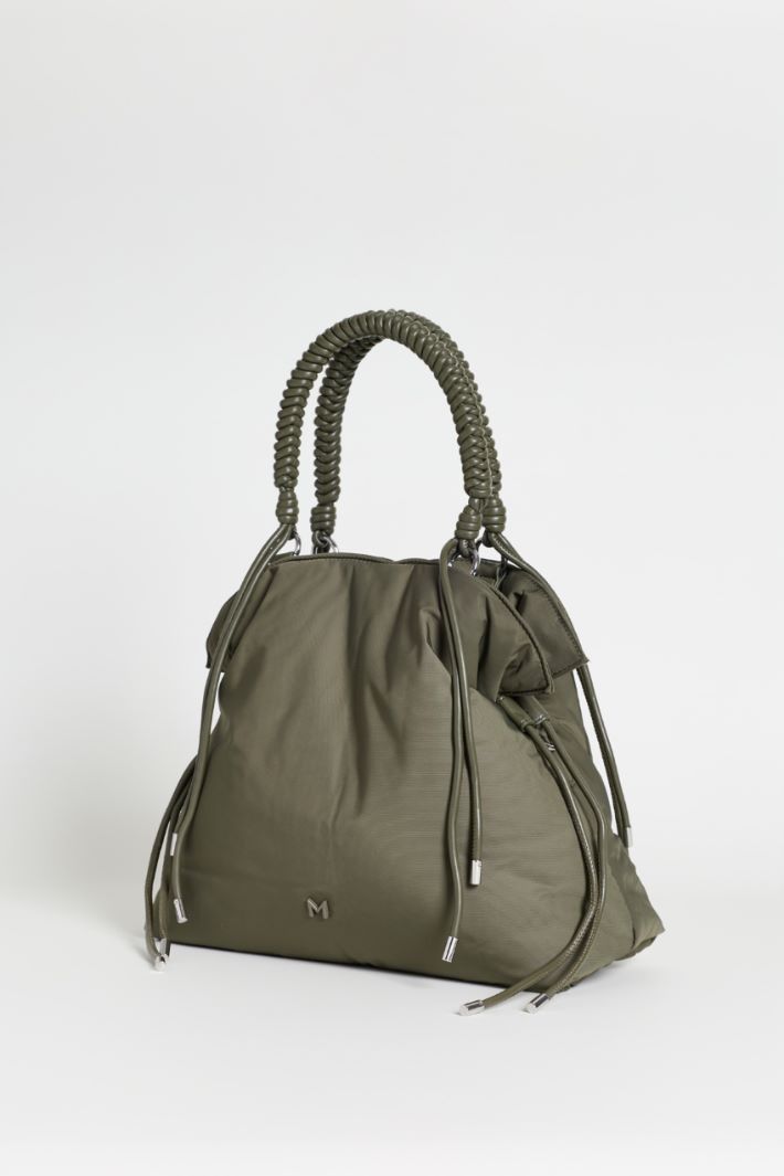 Woven Handle Shopper - GREEN - Intrend - 2