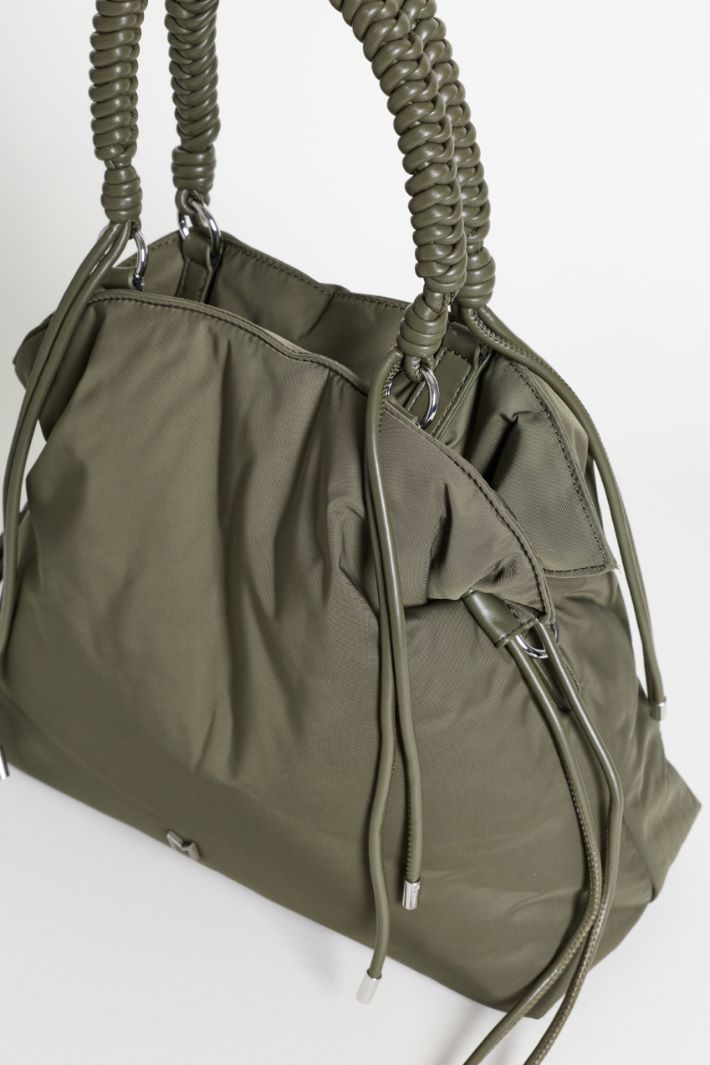Woven Handle Shopper - GREEN - Intrend - 4