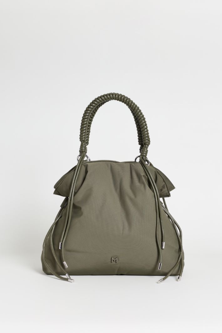 Woven Handle Shopper - GREEN - Intrend