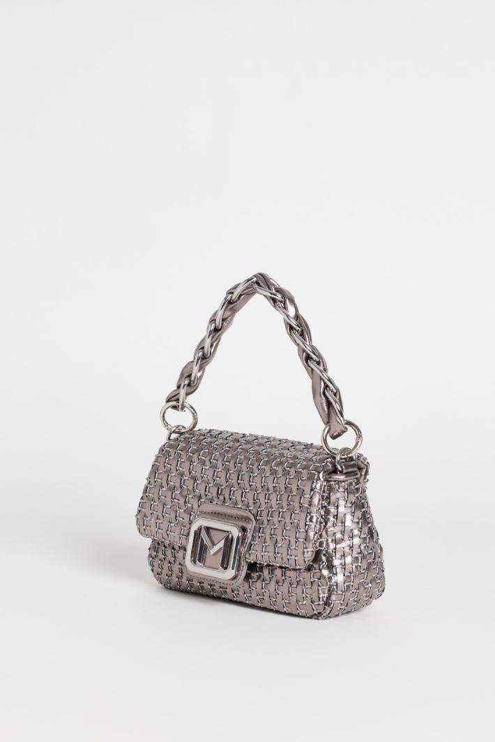 Woven Handbag - SILVER - Intrend - 2