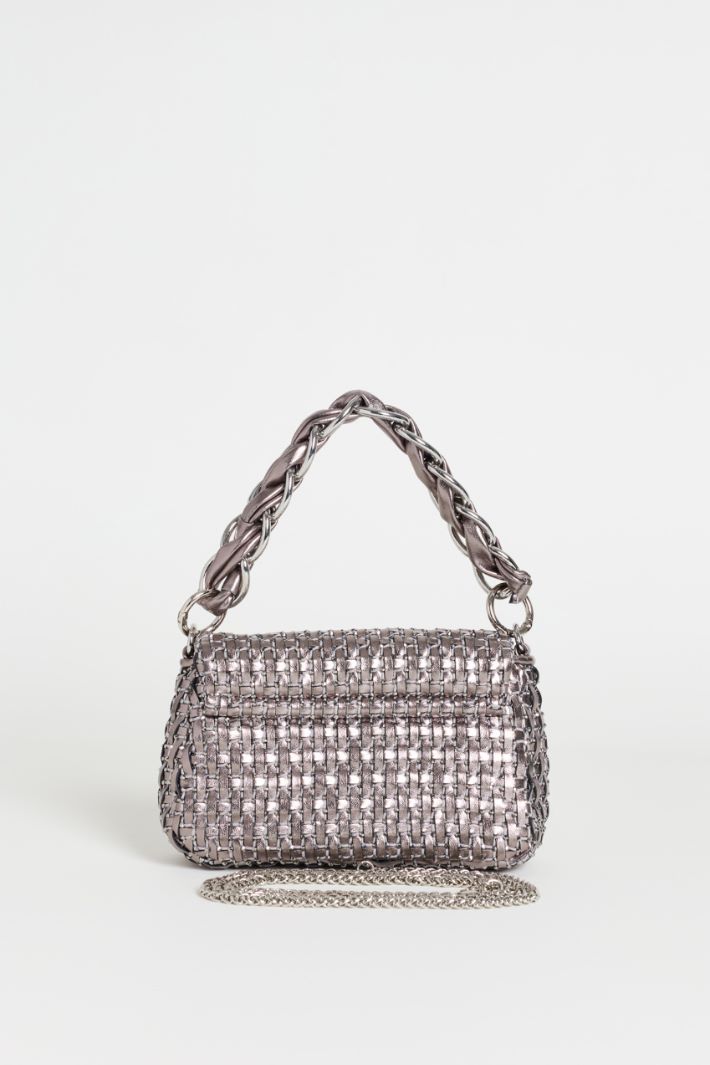Woven Handbag - SILVER - Intrend - 3