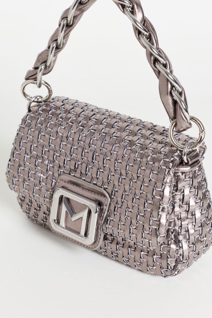 Woven Handbag - SILVER - Intrend - 4