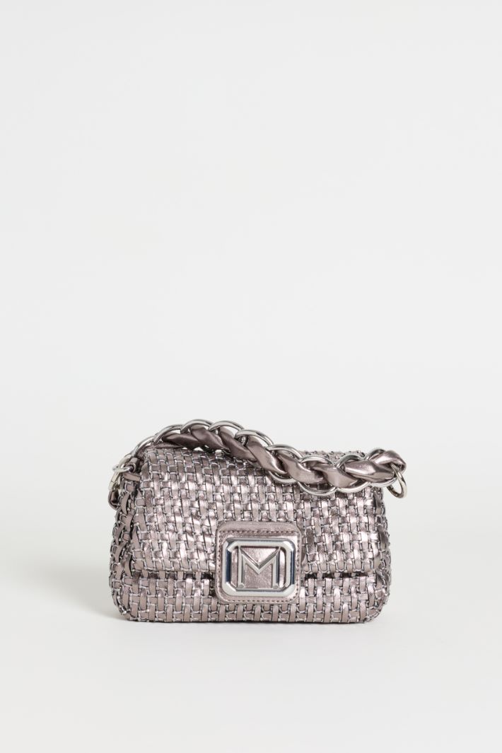 Woven Handbag - SILVER - Intrend