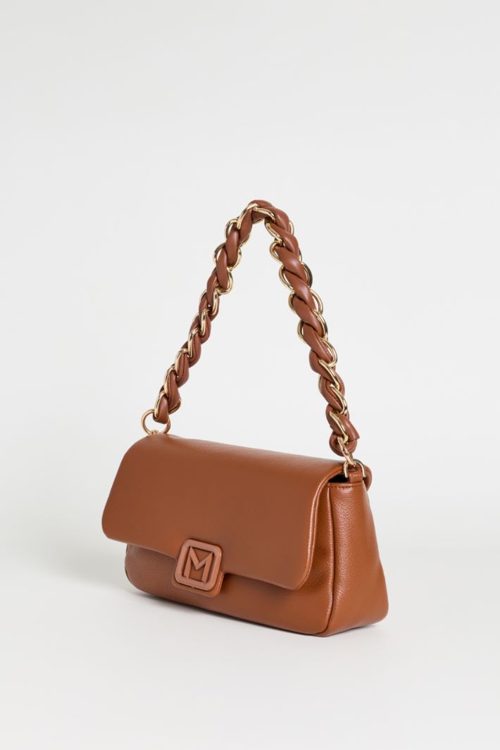 Woven handle bag - BROWN - Intrend - 2