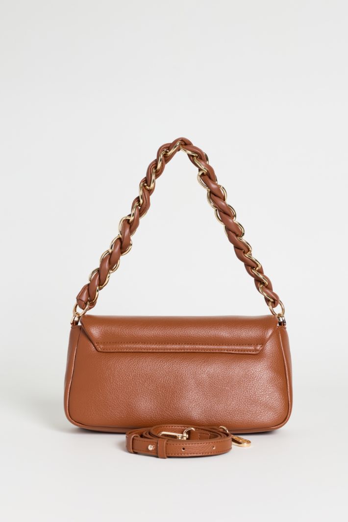 Woven handle bag - BROWN - Intrend - 3