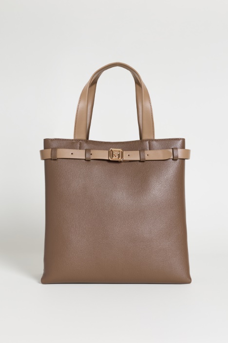 Belted North-South Tote - Intrend