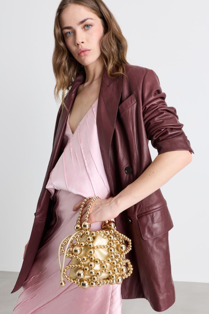 Small Bucket Bag with Spheres - GOLD - Intrend - 5