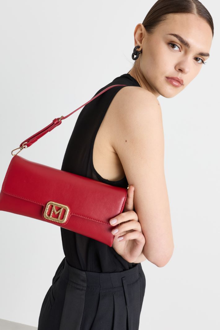 Leather Envelope Bag - RED - Intrend - 5