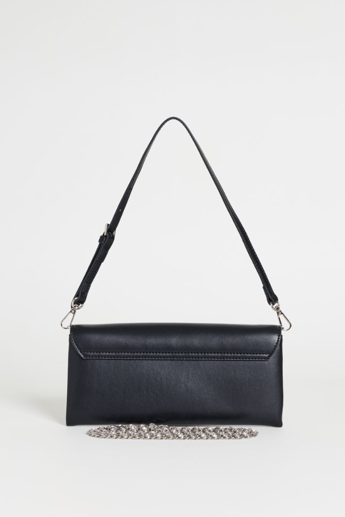 Leather Envelope Bag - BLACK - Intrend - 3