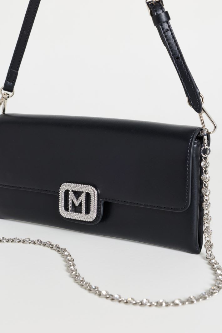 Leather Envelope Bag - BLACK - Intrend - 4