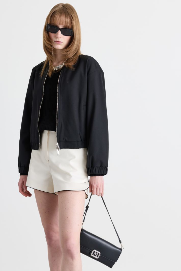 Leather Envelope Bag - BLACK - Intrend - 5