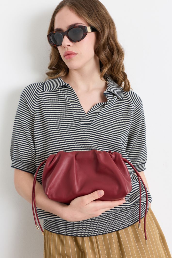 Soft Leather Bag - RED - Intrend - 5