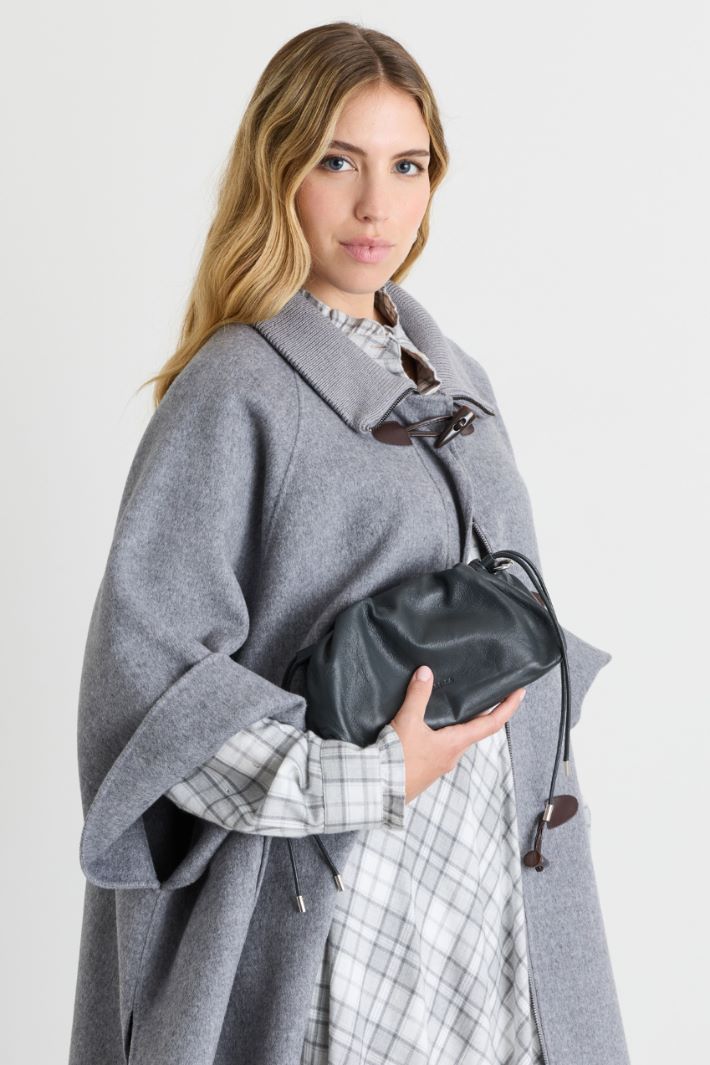 Soft Leather Bag - GREY - Intrend - 5