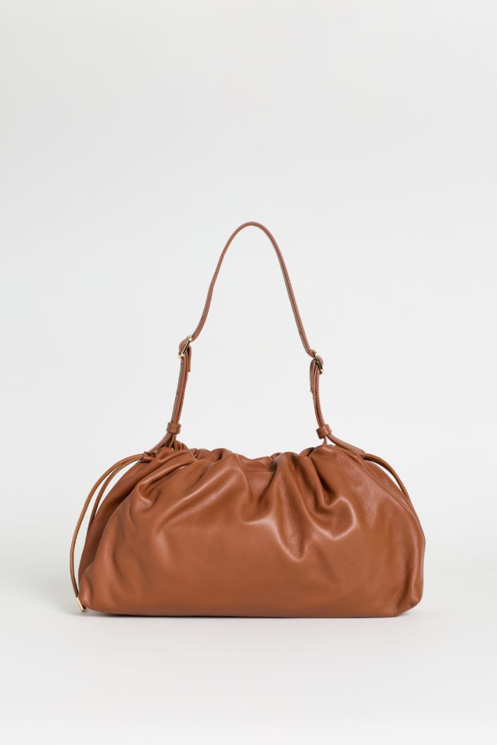 Leather Handbag - BROWN - Intrend - 3