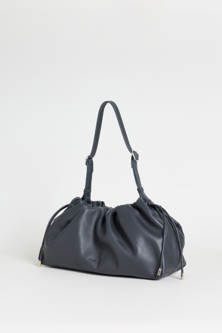 Leather Handbag - GREY - Intrend - 2
