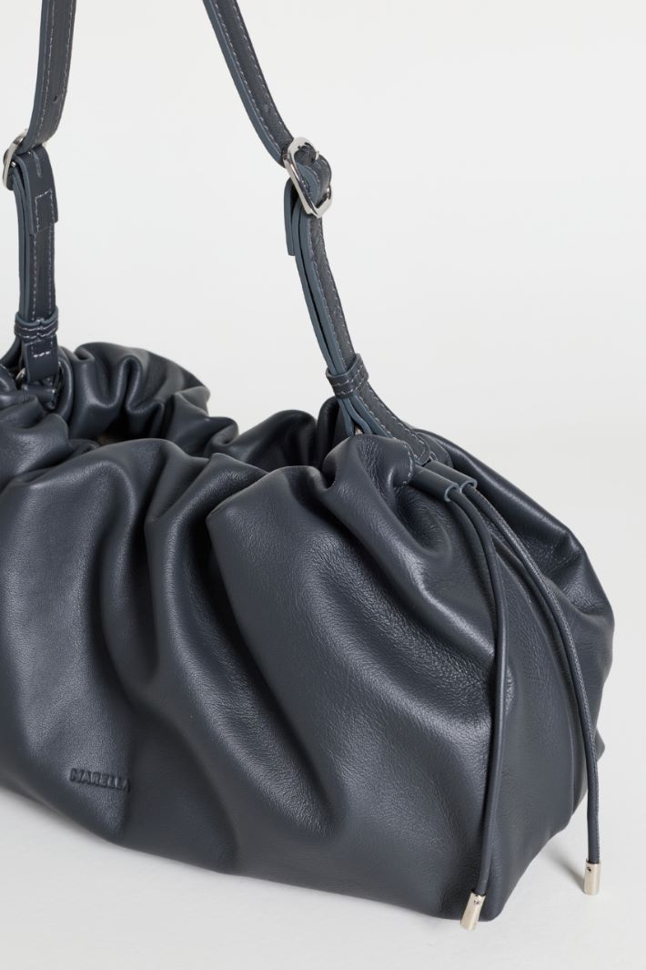 Leather Handbag - GREY - Intrend - 4
