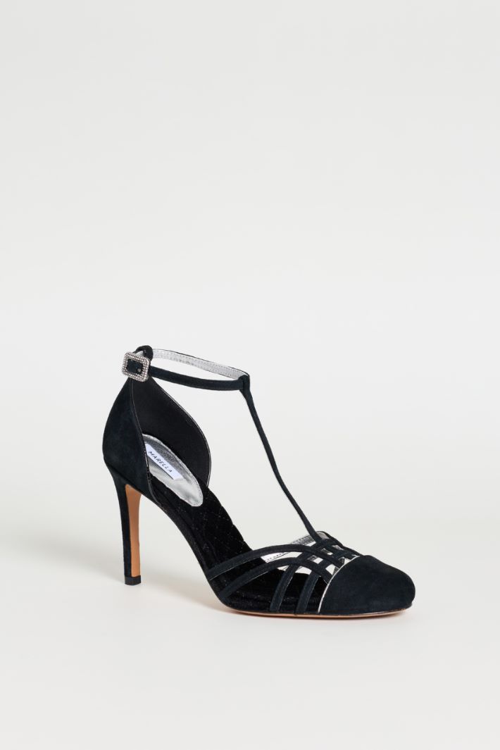 Sandalo T-bar - NERO ARGENTO - Intrend - 2