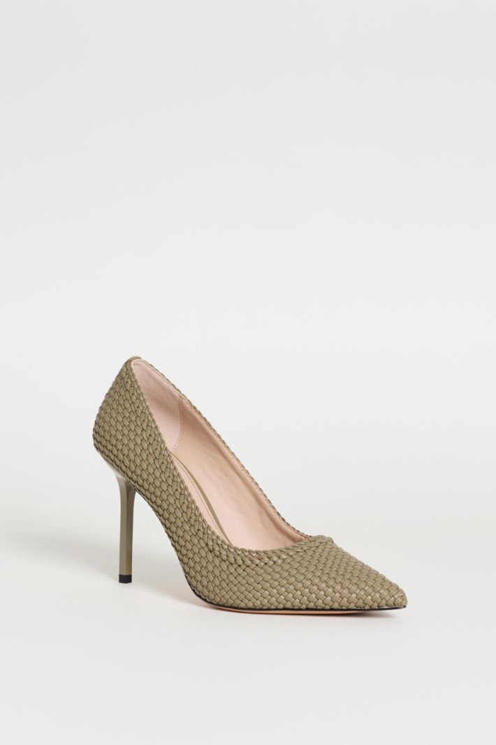 Woven Court Shoes - GREEN - Intrend - 2